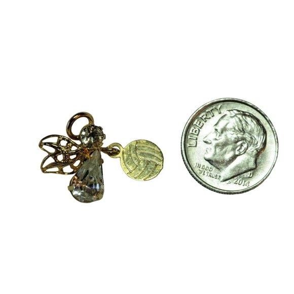 Soccer Angel Pinback Gold Tone Vintage Collectible Pin - Picture 2 of 3